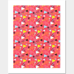 I Love The 80s Pattern Salmon Version Posters and Art